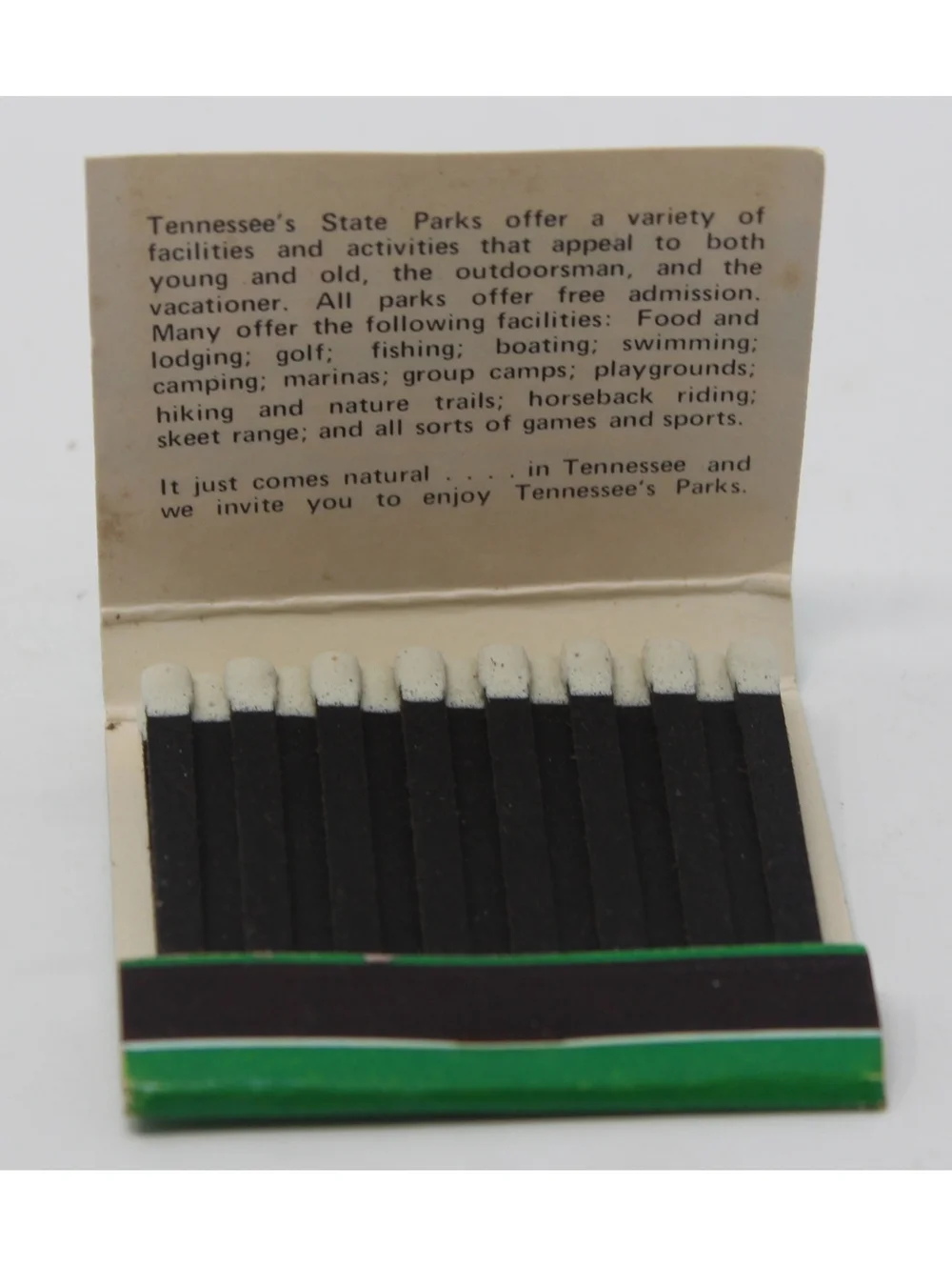 Vintage Lot of 2 Matchbooks Tennessee State Parks Conservation Department 1960